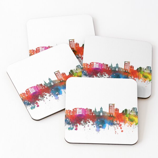 Item preview, fort collins skyline watercolor designed and sold by BekimART2.