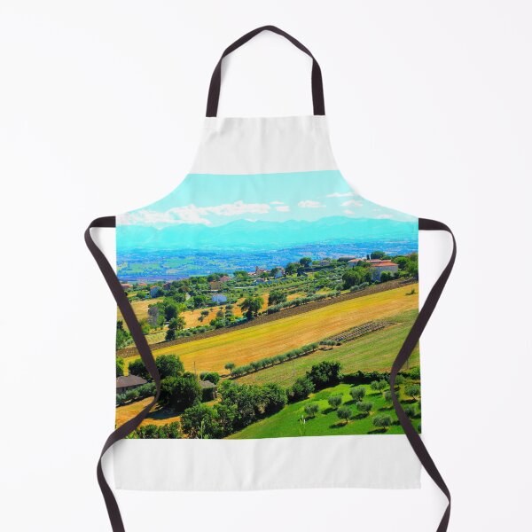 Item preview, View from Morrovalle at a Marche hilly landscape with fields, trees and houses designed and sold by Kristina Drozd.
