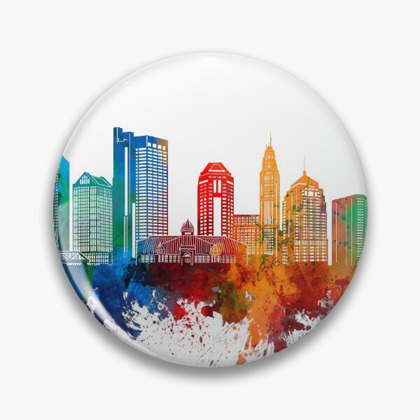 Item preview, columbus skyline watercolor designed and sold by BekimART2.