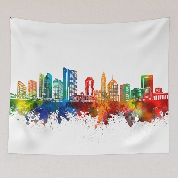 Item preview, columbus skyline watercolor designed and sold by BekimART2.