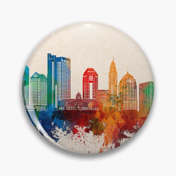 Item preview, columbus skyline watercolor 2 designed and sold by BekimART2.