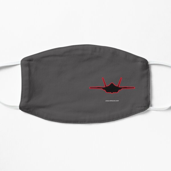 F-35 Silhouette with Red outline Flat Mask