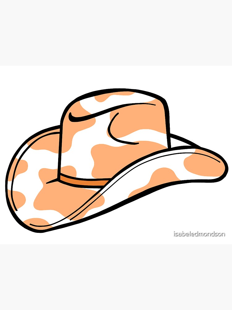 Cowboy Hat Sticker Cow Print Waterproof - Buy Any 4 For $1.75 Each  Storewide!