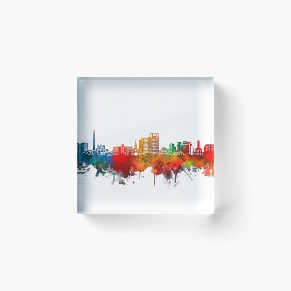 Item preview, bridgeport skyline watercolor designed and sold by BekimART2.