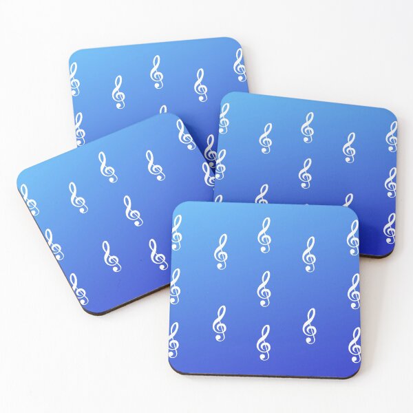 Item preview, Treble Clef on blue background designed and sold by miha.guitar.