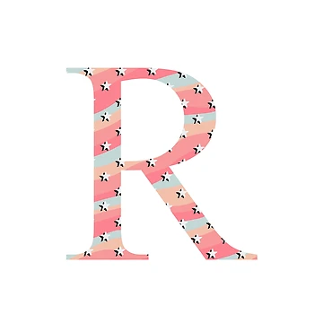 Artwork thumbnail, Star Pattern Letter R by muffinstandd