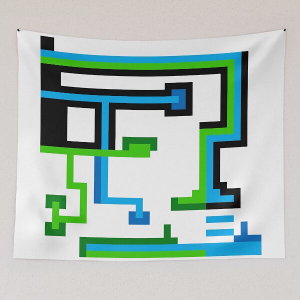 Item preview, Blue On - 0006 - Original Abstract Pixel Art designed and sold by pixonpu.