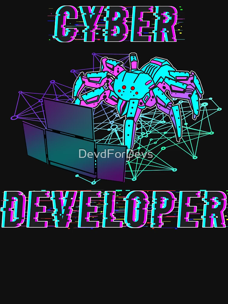 Thumbnail 4 of 4, Baseball ¾ Sleeve T-Shirt, Cyber developer designed and sold by DevdForDevs.