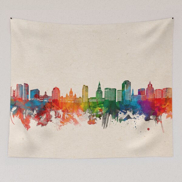 Item preview, hartford skyline watercolor 2 designed and sold by BekimART2.