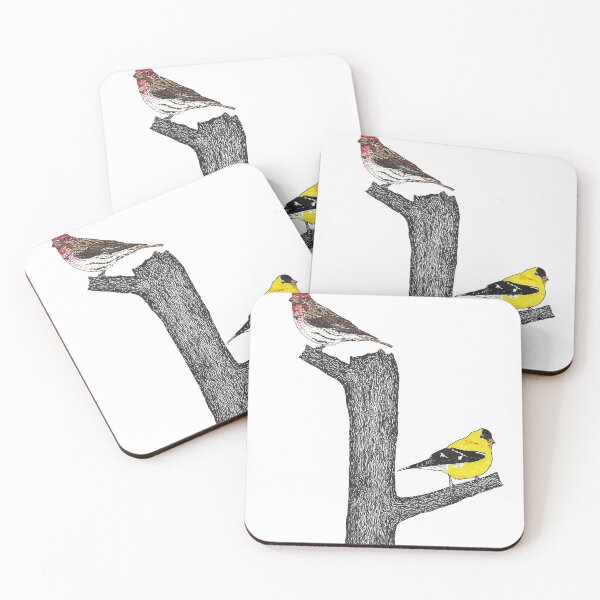 Item preview, House Finch and Goldfinch designed and sold by obirdleyart.