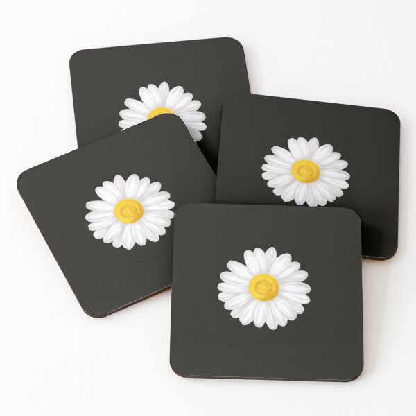 Item preview,  Beautiful floral of white daisy flowers on black background designed and sold by framefemme.