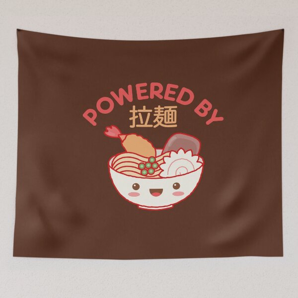 Item preview, Powered By Ramen Noodles Japanese Kanji Kawaii Funny Foodie designed and sold by gkao.