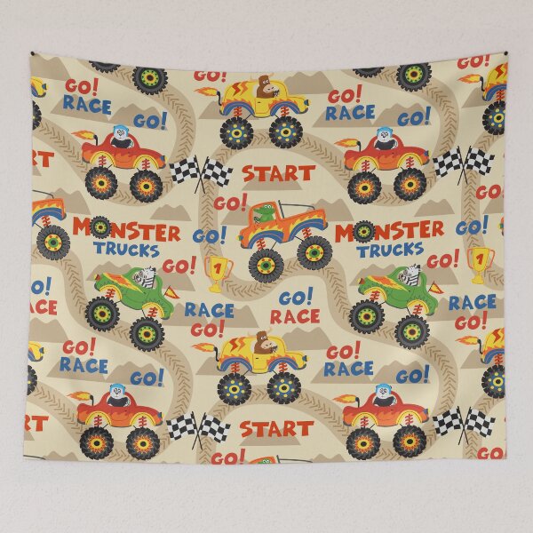 Item preview, Animals Monster Truck Kids Pattern designed and sold by Hapoel.