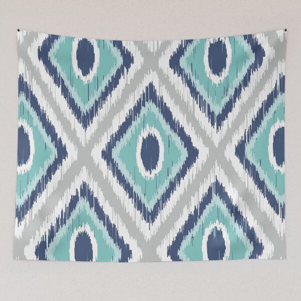 Item preview, Bold and blue ikat  designed and sold by swans-swatches.