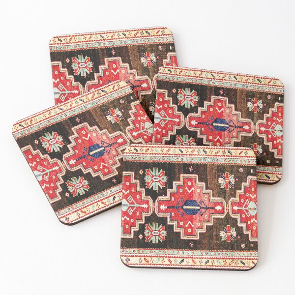 Item preview, Antique Kazak Rug With 3 Medallions Print designed and sold by Vicky Brago-Mitchell®.