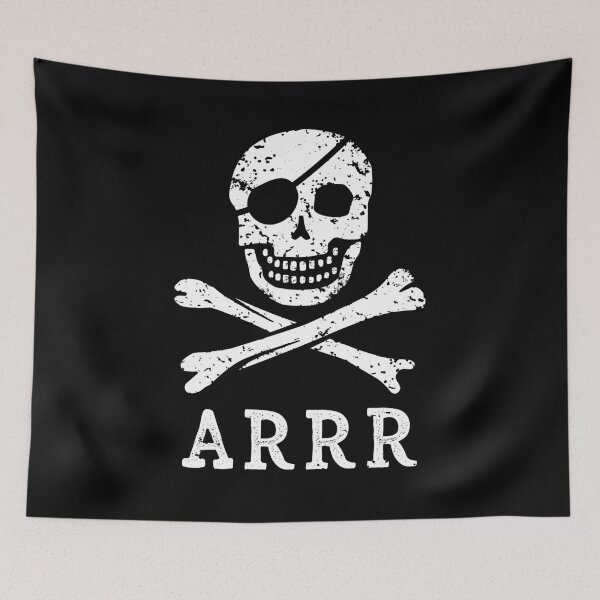 Item preview, Arrr - Pirate Skull & Crossbones designed and sold by IncognitoMode.