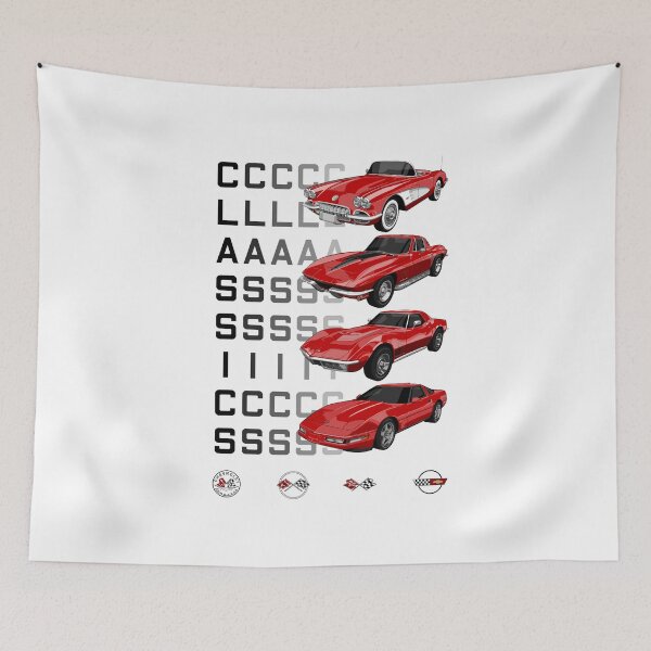 Item preview, CORVETTE CLASSICS 1 - C1 C2 C3 C4 - CHEVROLET - RED designed and sold by Cars Illustrator.