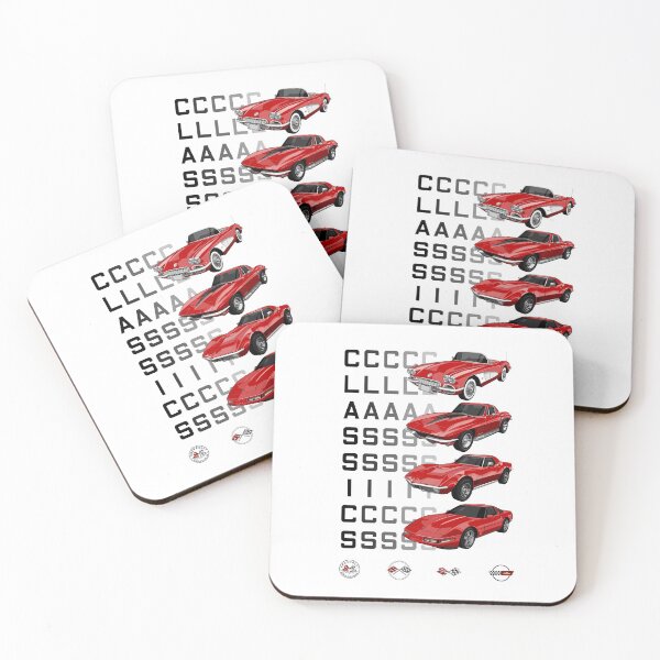 Item preview, CORVETTE CLASSICS 1 - C1 C2 C3 C4 - CHEVROLET - RED designed and sold by Cars Illustrator.