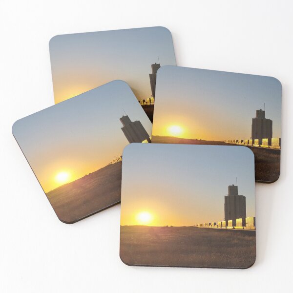 Item preview, Train Going into the Sunset Passing a Grain Elevator designed and sold by Jared Davies.