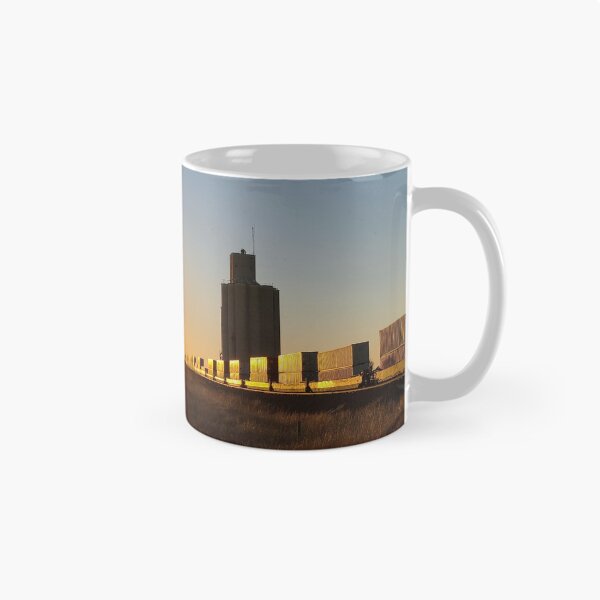 Item preview, Train Going into the Sunset Passing a Grain Elevator designed and sold by Jared Davies.