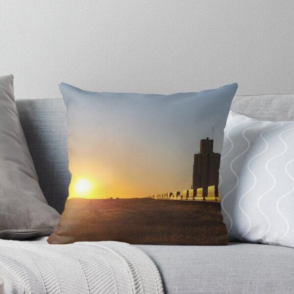 Item preview, Train Going into the Sunset Passing a Grain Elevator designed and sold by Jared Davies.
