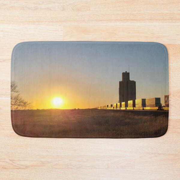 Item preview, Train Going into the Sunset Passing a Grain Elevator designed and sold by Jared Davies.