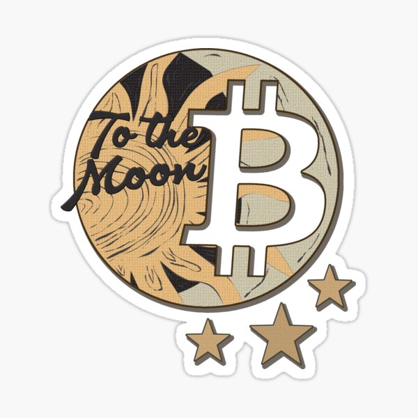 BTC to the Moon, Bitcoin Sticker