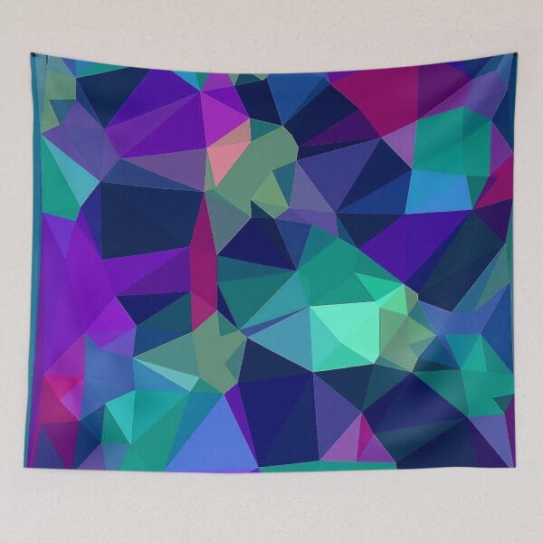 Item preview, Modern triangles colorful digital abstract cubism colorama designed and sold by Joie-et-Poesie.