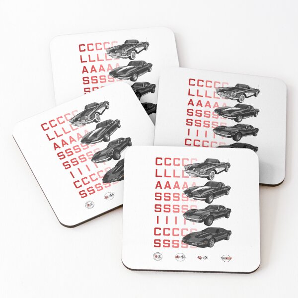 Item preview, CORVETTE CLASSICS 1 - C1 C2 C3 C4 - CHEVROLET - BLACK designed and sold by Cars Illustrator.