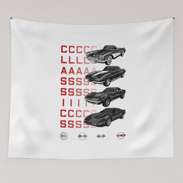 Item preview, CORVETTE CLASSICS 1 - C1 C2 C3 C4 - CHEVROLET - BLACK designed and sold by Cars Illustrator.