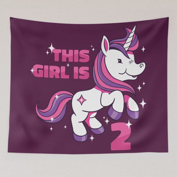 Item preview, This Girl Is 2 | 2nd Birthday Unicorn designed and sold by SLAG-Creative.