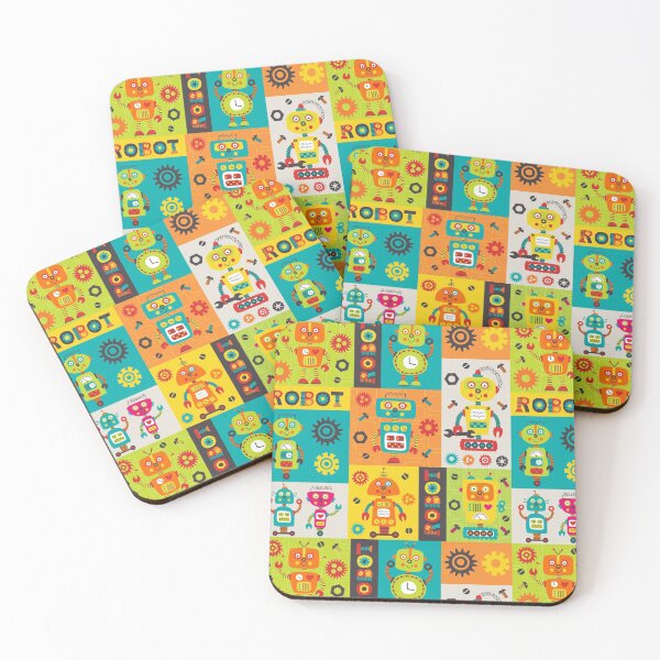 Item preview, Colorful Robots Kids Pattern designed and sold by Hapoel.