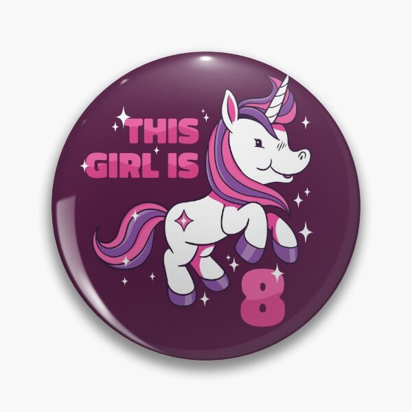 Item preview, This Girl Is 8 | 8th Birthday Unicorn designed and sold by SLAG-Creative.
