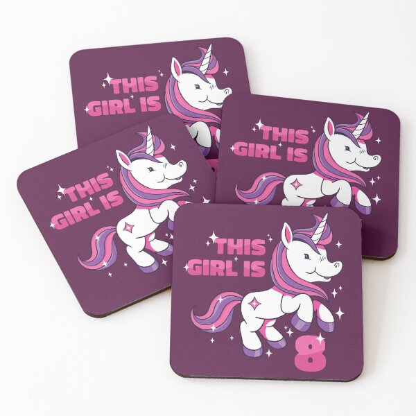 Item preview, This Girl Is 8 | 8th Birthday Unicorn designed and sold by SLAG-Creative.