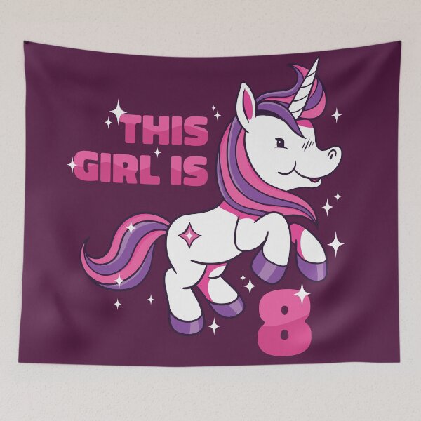 Item preview, This Girl Is 8 | 8th Birthday Unicorn designed and sold by SLAG-Creative.