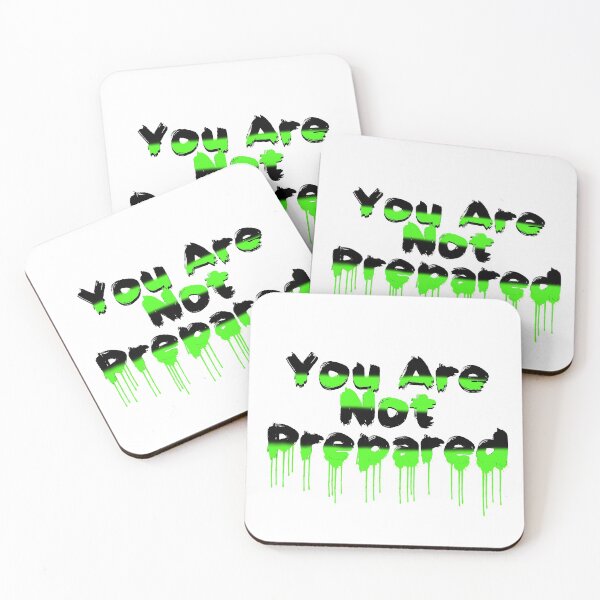 Item preview, Black and Green You are Not Prepared Typography designed and sold by AMSonArt.