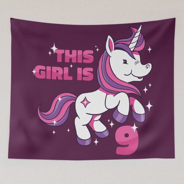 Item preview, This Girl Is 9 | 9th Birthday Unicorn designed and sold by SLAG-Creative.