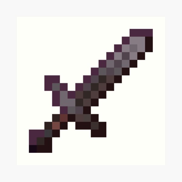 Minecraft Netherite Sword Pixel Art