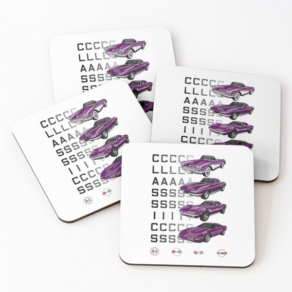 Item preview, CORVETTE CLASSICS 1 - C1 C2 C3 C4 - CHEVROLET - PURPLE designed and sold by Cars Illustrator.