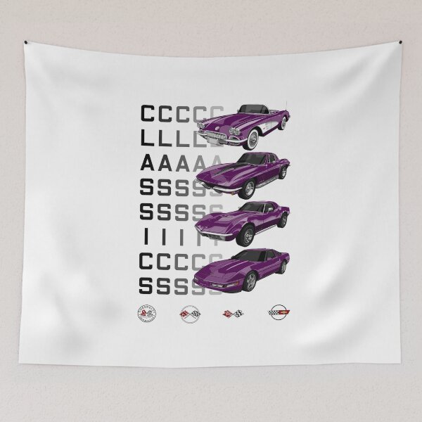 Item preview, CORVETTE CLASSICS 1 - C1 C2 C3 C4 - CHEVROLET - PURPLE designed and sold by Cars Illustrator.