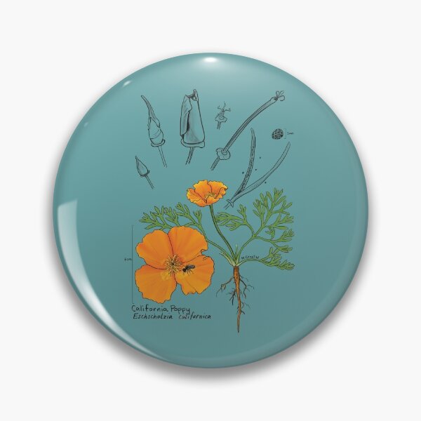Item preview, California Poppy Botanical - teal designed and sold by mernstw.