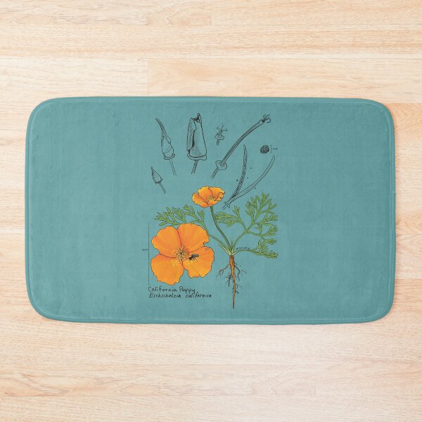 Item preview, California Poppy Botanical - teal designed and sold by mernstw.