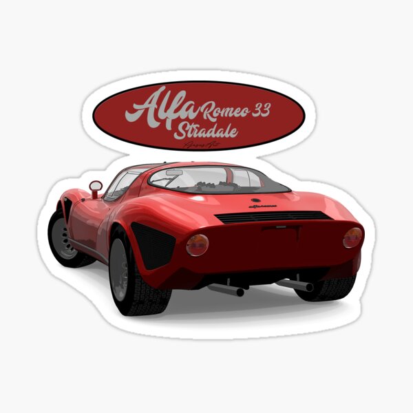 Alfa Romeo 33 stradale Red Back Art Board Print for Sale by pjesusartrb