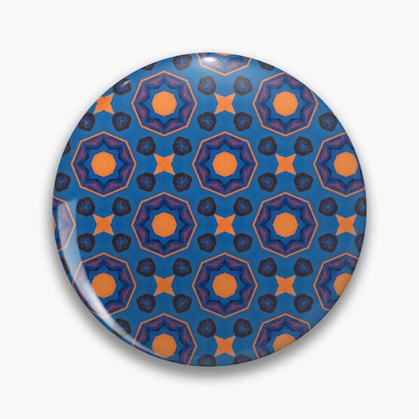 Item preview, Orange and blue tribal print designed and sold by khalaijimase.