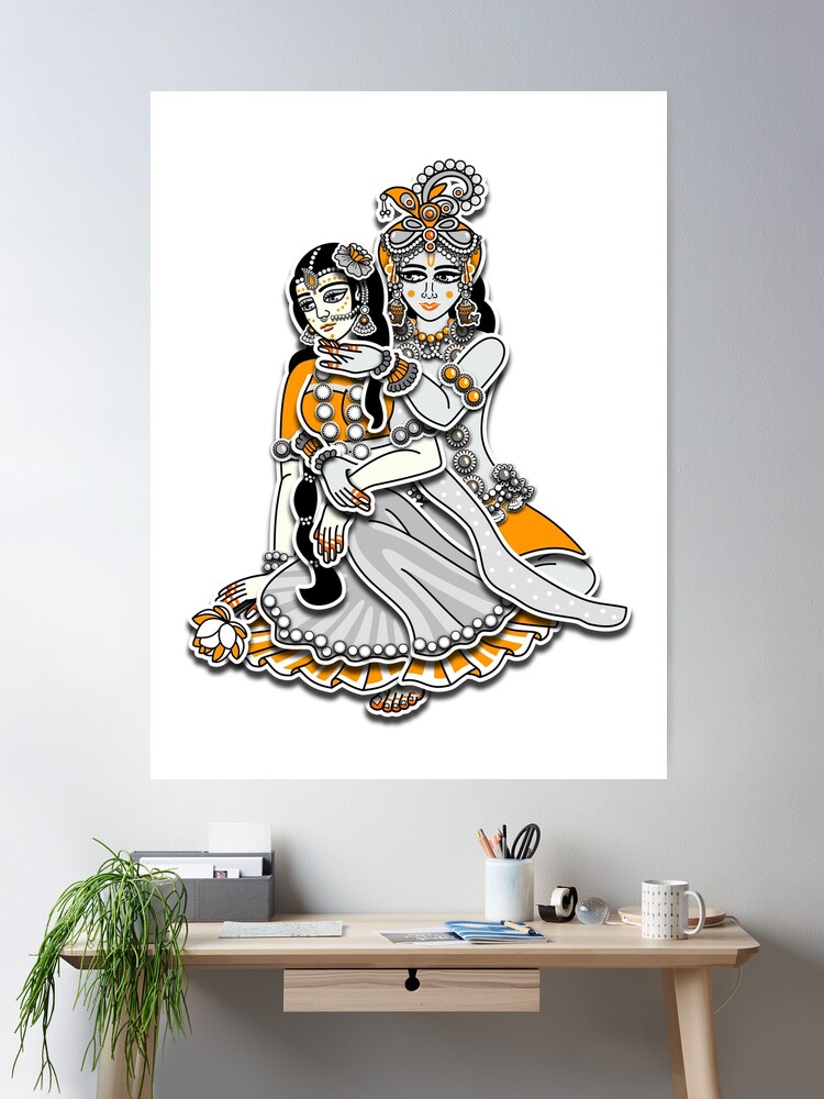 Wall Poster radhaipa chant hare krishna Wall Poster Print on Art