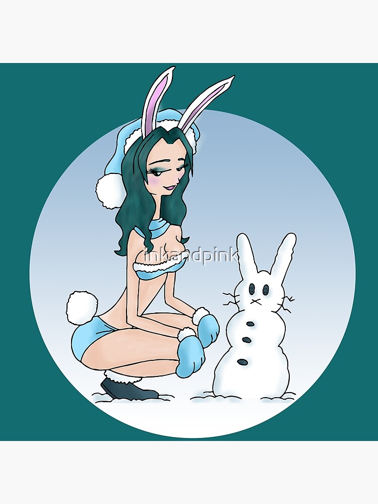 "Cute, Sexy Snow Bunny" Poster for Sale by inkandpink | Redbubble