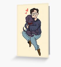 A boy and his dog Greeting Card
