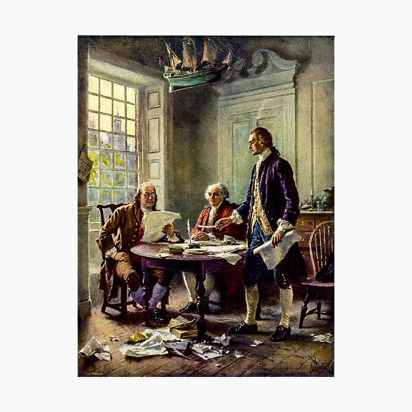 Writing the Declaration of Independence, 1776 Photographic Print