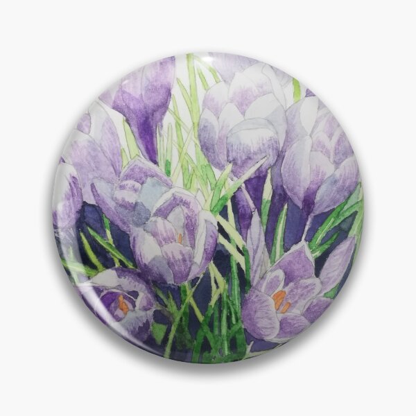 Item preview, Purple crocuses watercolour painting  designed and sold by esvb.