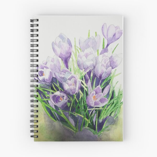 Item preview, Purple crocuses watercolour painting  designed and sold by esvb.
